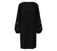 Robe courte en crêpe mousseline à dentelle col rond boutonné femme COMMA Noir 32