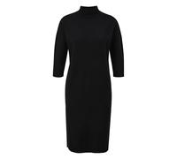 Robe courte en maille viscose cÃŽtelÃ©e Ã col montant manches 3/4 femme COMMA Noir 40
