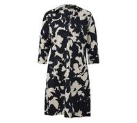 Robe courte en popeline coton imprimÃ©e trapÃšze col chemise femme COMMA Bleu 34