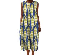 Robe Courte Femme Coton Tshirt Robes San Manches Ample Casuel A-Line Imprimé Fleur Robes Col en V Chic Et Elegant Bohème Robe De Mariage Femme Décontractée Dresses pour Fête Vacances