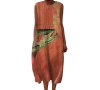 Robe Courte Femme Coton Tshirt Robes San Manches Ample Casuel A-Line Imprimé Fleur Robes Col en V Chic Et Elegant Bohème Robe De Mariage Femme Décontractée Dresses pour Fête Vacances