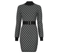 Robe courte femmes Guess LISE 4G LS BELTED DRESS SWTR Noir EU S