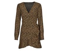 Robe courte femmes Only ONLKACEY FR L/S WRAP DRESS PTM Marron EU XL