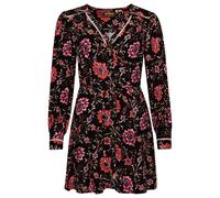Superdry Printed V Tea Long Sleeve Short Dress Multicolore M Femme