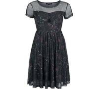 Gothicana by EMP Femme Robe Courte Noire avec Impression All-Over et Pendentif Pentagramme