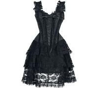 Robe courte Gothic de Gothicana by EMP - Robe courte corset avec dentelle - M à XXL - pour Femme - noir L