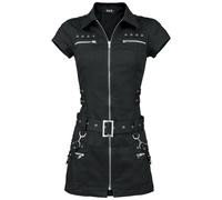Robe courte Gothic de H&R London - Robe zippée noire - XS à 3XL - pour Femme - noir S