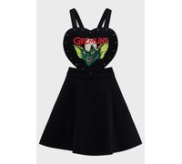 Robe courte Gothic de Killstar - Gremlins - Robe Salopette Rayée - XS à XXL - pour Femme - noir L