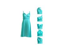 Robe Courte Infinity Demoiselle d'honneur, Portefeuille Multiposition Femme Robe Convertible Soiree Invitée Mariage Longueur du Genou