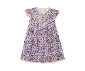 Robe courte ligne A avec nervures et manches papillon fille s.Oliver Beige 6 ans