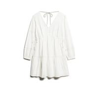 Superdry Ibiza Tiered Mini Long Sleeve Dress Blanc XS Femme