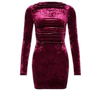 Robe courte manches longues velours femme Superdry Rouge XL
