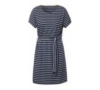 Robe courte marine rayée avec une coupe évasée à col rond et manches courtes M