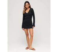 Robe courte moulante à manches évasées femme Superdry Noir S