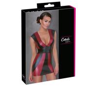 Robe courte moulante Cottelli PARTY rouge et noire mate, taille M