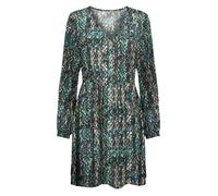 Robe courte Only vert - 100% Polyester - Coupe fluide - Manches longues - Col v - Fermeture boutons M