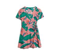 Superdry Printed Wrap Short Sleeve Short Dress Multicolore 2XS Femme