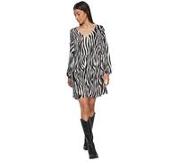 Robe courte - VILA - Vifini - Noir/Blanc imprimé - Manches longues - Taille 44 40