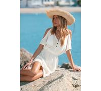 Robe cover up blanche taille élastique Blanc M