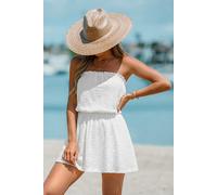 Robe cover up courte blanche col droit taille élastique Blanc M