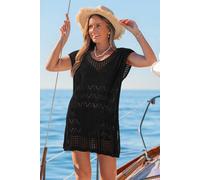 Robe cover up courte noire ourlet fendu Noir M