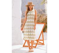 Robe cover up longue à chevrons Kaki M