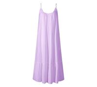 Robe d'¨¦t¨¦ en Gaze pour Femme, Maxi Robe boh¨¨me ¨¤ Volants, Fluide, en Coton, sans Manches, d¨¦Contract¨¦e, Ample, ¨¤ Bretelles Spaghetti