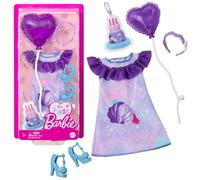 Barbie Robe d'anniversaire My First Barbie Vêtements colorés Taille 34 cm Violet