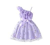 Robe Danse Fille Robes Enfant Bébé Fille Anniversaire Chic Et Elegant Dress De Habillée Festival Dentelle Plissée Tenue De Soirée en Tullerobe Confortable Vêtement pour Fête Communionrobe