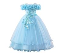 Robe Danse Fille Robes Enfant Fille Anniversaire Chic Et Elegant Dress De Carnaval Communionrobe Dentelle Plissée Tenue De Soirée en Tullerobe Fluide Vêtement pour Ceremonie Festival