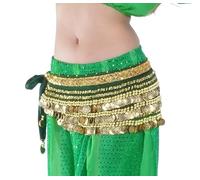 Robe Danse Orientale,Robe De Danse Orientale Ventre de Danse Hip Echarpe Venche Dancing Costume Monnaie avec des pièces en Argent Multi-rangée Performance(Light Purple)