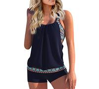 Robe De Bain Femme Grande Taille Amincissant Taille Haute Ronde Menstruel Ete Bikini Femme Pas Cher Marque Swimwear Plage Maillot Vetement Bleu foncé 3XL