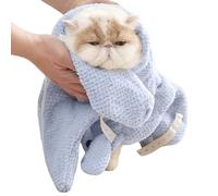 Robe de bain pour chien - En polaire corail - Avec sangle de pied - Fermeture éclair - Vêtements et accessoires pour petits animaux de compagnie - Anniversaires
