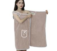 Robe de bain pour femme - Matière polaire douce, serviette de bain portable | Une serviette avec poches qui s'enroulent rapidement autour de votre corps après un bain ou après une séance de natation