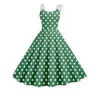 Robe de bal pour femme - Robe rockabilly sans manches - À pois - Vintage - Swing - Robe de coctail - Pour mariage - Longueur genou - Tunique élégante - Costume de carnaval - Robe de cocktail d'été