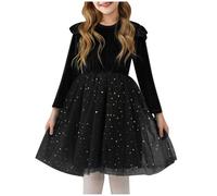 Robe de bal pour filles en tulle, robe de princesse à manches longues en velours avec paillettes, robe de première communion, robe de concours de beauté, robe de fête de mariage, communion solennelle