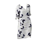 Robe de Bal - Robe à col en V à manches longues imprimée de taille moyenne pour femmes Robe Vintage Moulante