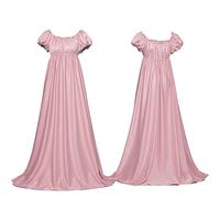 Robe de bal victorienne Gooyeh pour femme - Robe médiévale Regency Vintage - Robe de gala de festival de style vintage avec ruban et volants - Robe à manches bouffantes en tissu artistique