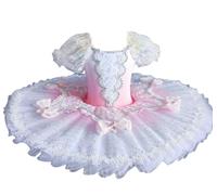 Robe de Ballerine brodée pour Enfant, inspirée du Lac des cygnes, avec Tutu et Pancakes,Pink 1,150