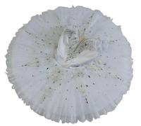Robe de Ballet pour Fille, Camisole à Jupe Tutu Justaucorps Robe de Ballet en Dentelle Tutu du Lac des cygnes Ballerine pour compétition de Danse,Blanc,130