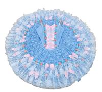 Robe de Ballet pour Fille, Camisole à Jupe Tutu Justaucorps Robe de Ballet en Dentelle Tutu du Lac des cygnes Ballerine pour compétition de Danse,Bleu,130