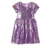 Robe de Bébé et Petits Enfants avec Paillettes pour Filles - Robe de Fête, Robe de Demoiselle d’Honneur, Robe de Mariage, Jupes Courtes Devant et Longues Derrière pour Filles, lilas, 4 ans