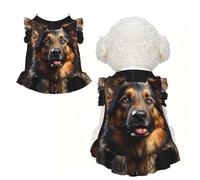 Robe de berger allemand à volants pour chien, sans manches, respirante, pour petit chien, chat, taille S
