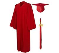 Robe de célibataire - Ensemble 2023, robes de chorale à manches longues pour costume de juge d'église avec pompon et timbre de l'année, Costume rouge ; taille 45, G