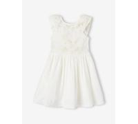 Robe de cérémonie brodée fleurs irisées fille blanc 6A