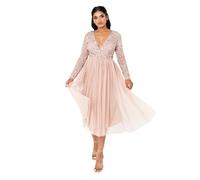 Robe de ceremonie - de cocktail - de mariage Maya deluxe - EG024-MIDI-MM-TAUPEBLUSH 36
