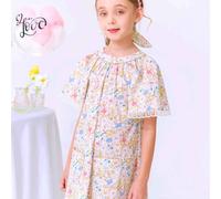 Robe de cérémonie liberty à manches papillon butterfly jaune pale 7/8A