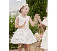 Robe de cérémonie motifs fleurs fille rose imprimé 9A