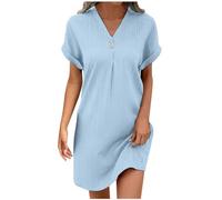 Robe De CéRéMonie pour Femme Ronde Robe Longue Manche 3/4 Cocktail Mariage De Promo Longue Manche Courte MéDiéVale Noirerobe Chemisier en Jean