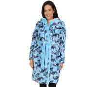 Robe de chambre à capuche en polaire Lilo et Stitch pour femme Bleu Disney, bleu, 40-42